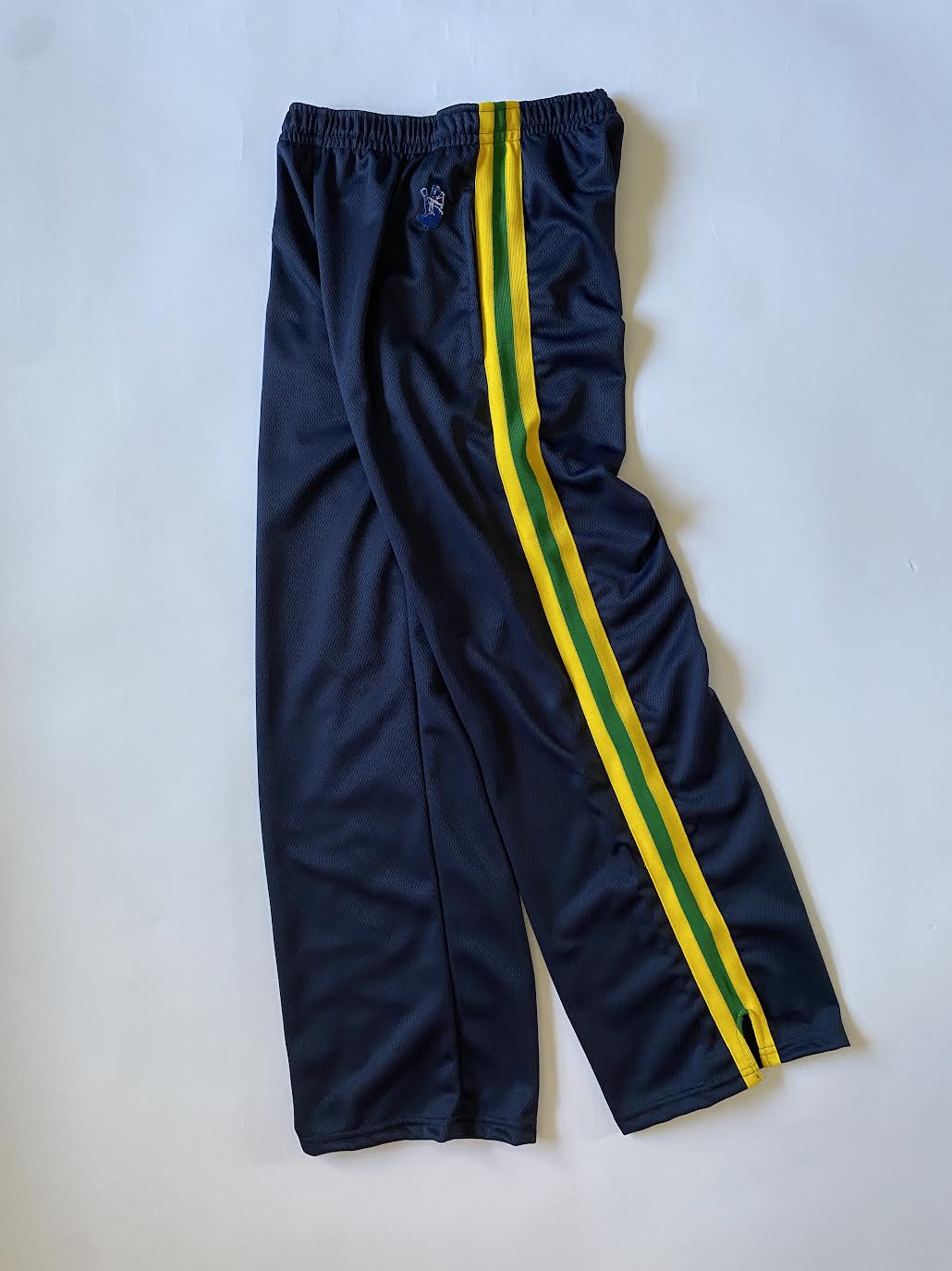 RLB LAX PANT in Navy Miracle Mesh* w/ Yellow, Dark Green, Yellow Knit Stripe
