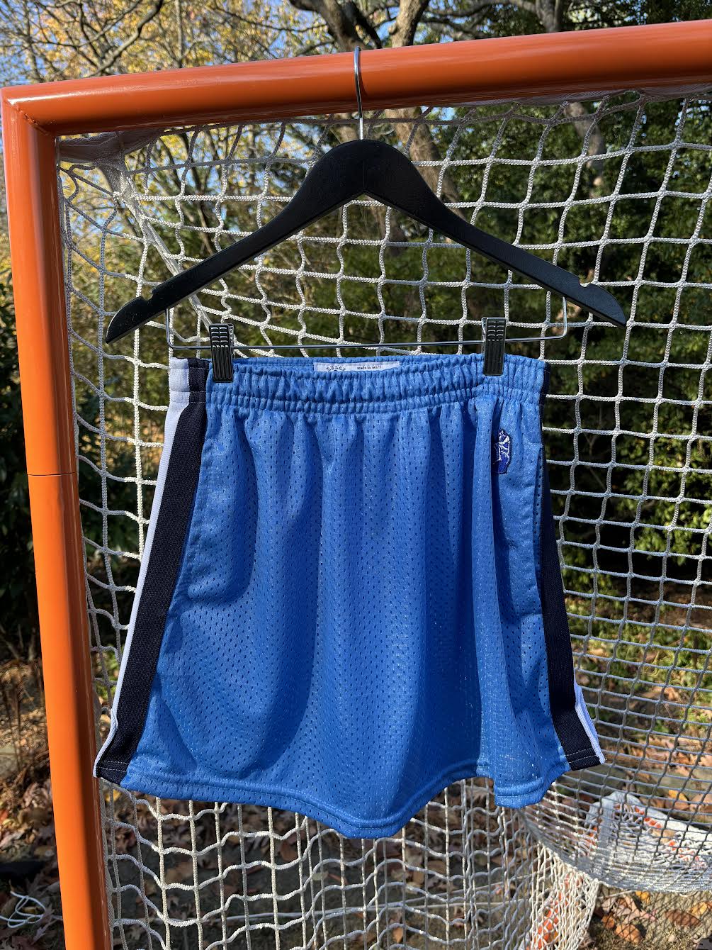 RADICAL LACROSSE KILT BLUE MESH MESH W/ NAVY, WHITE, NAVY KNIT STRIPES